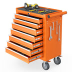 7-Drawer Rolling Tool Chest, Tool Box with 4 Wheels and Drawers, High Capacity Detachable Mobile Tool Storage Cabinet for Garage, Workshop, Mechanics and Repair Room (Black)