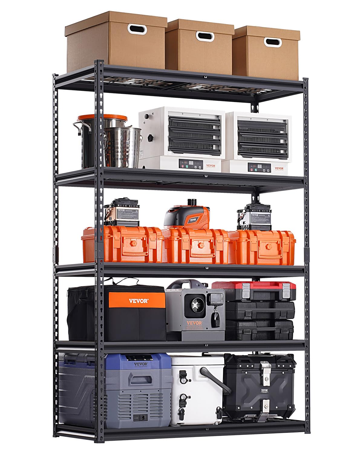 VEVOR Storage Shelves, 3000 lbs, 5 Tier, 24 x 48 x 72 inch Metal Rack Set