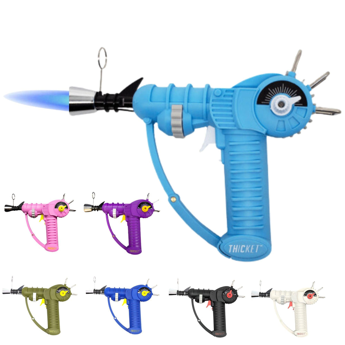 THiCket Raygun Torch Lighter, with Adjustable Flame and Safety Lock (Pink)