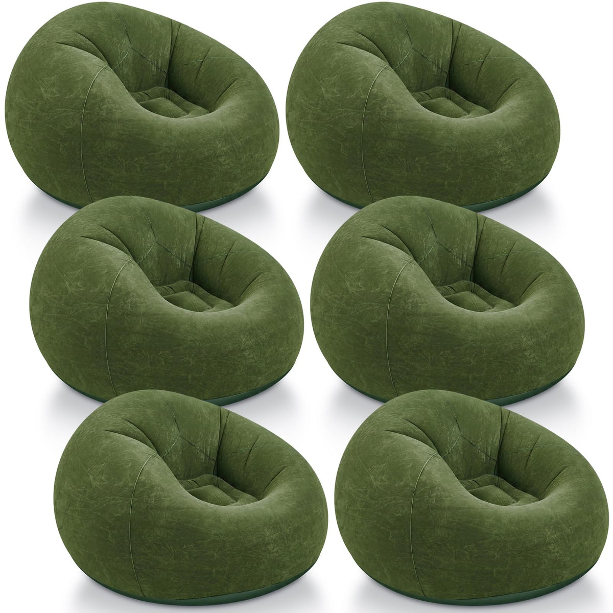 Realspring Inflatable Bean Bag Chairs,Coffee,4 Pcs