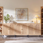 IFGET 61.75" W Modern Arched Sideboard Buffet Cabinet with Storage, Natural
