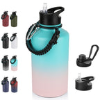 32 oz Insulated Water Bottle Bulk 8 Pack, Stainless Steel Sports Water Bottles with Straw Lid & Wide Mouth Lids, Double Walled Vacuum, Leak Proof, White