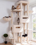 Heybly Cat Tree, 74.8'' Spacious & Tall Cat Tower for Large Cats HCT062MJ-1
