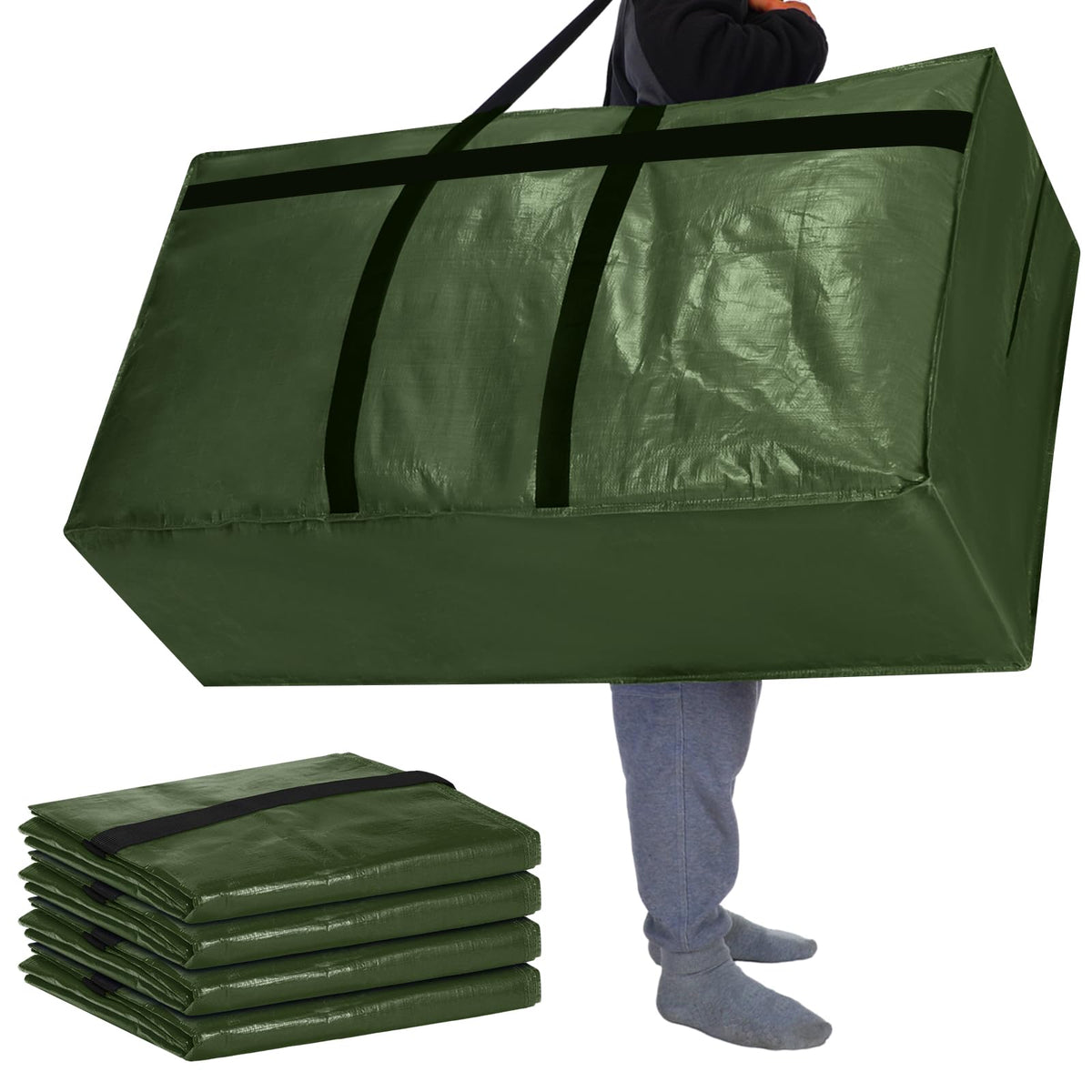 Windyun 4 Pcs 195 Gallon Extra Large Moving Bags XXL Heavy Duty Storage Bag