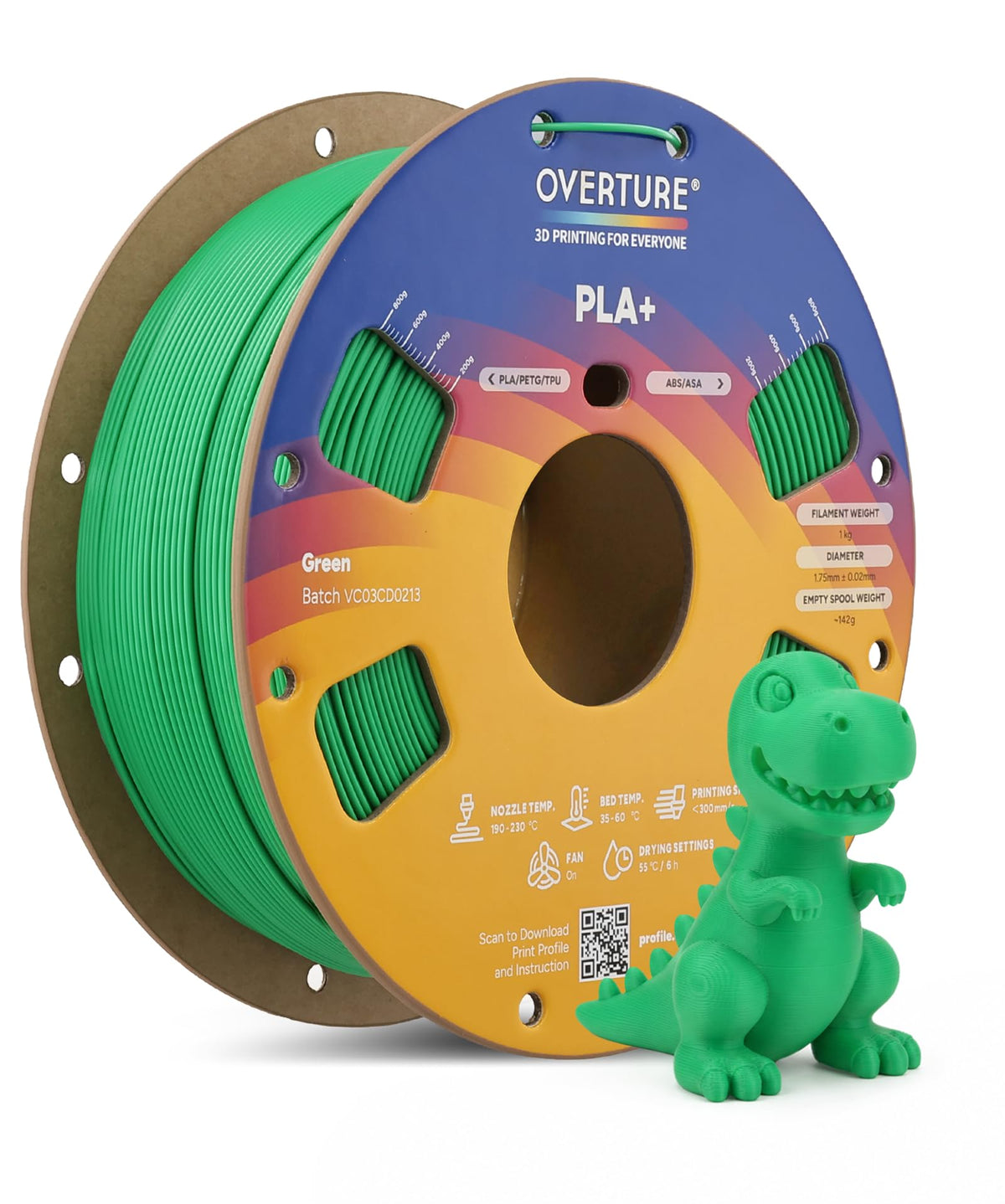 OVERTURE 10KG Bundle High Speed PLA+ 3D Printer Filament 1.75mm