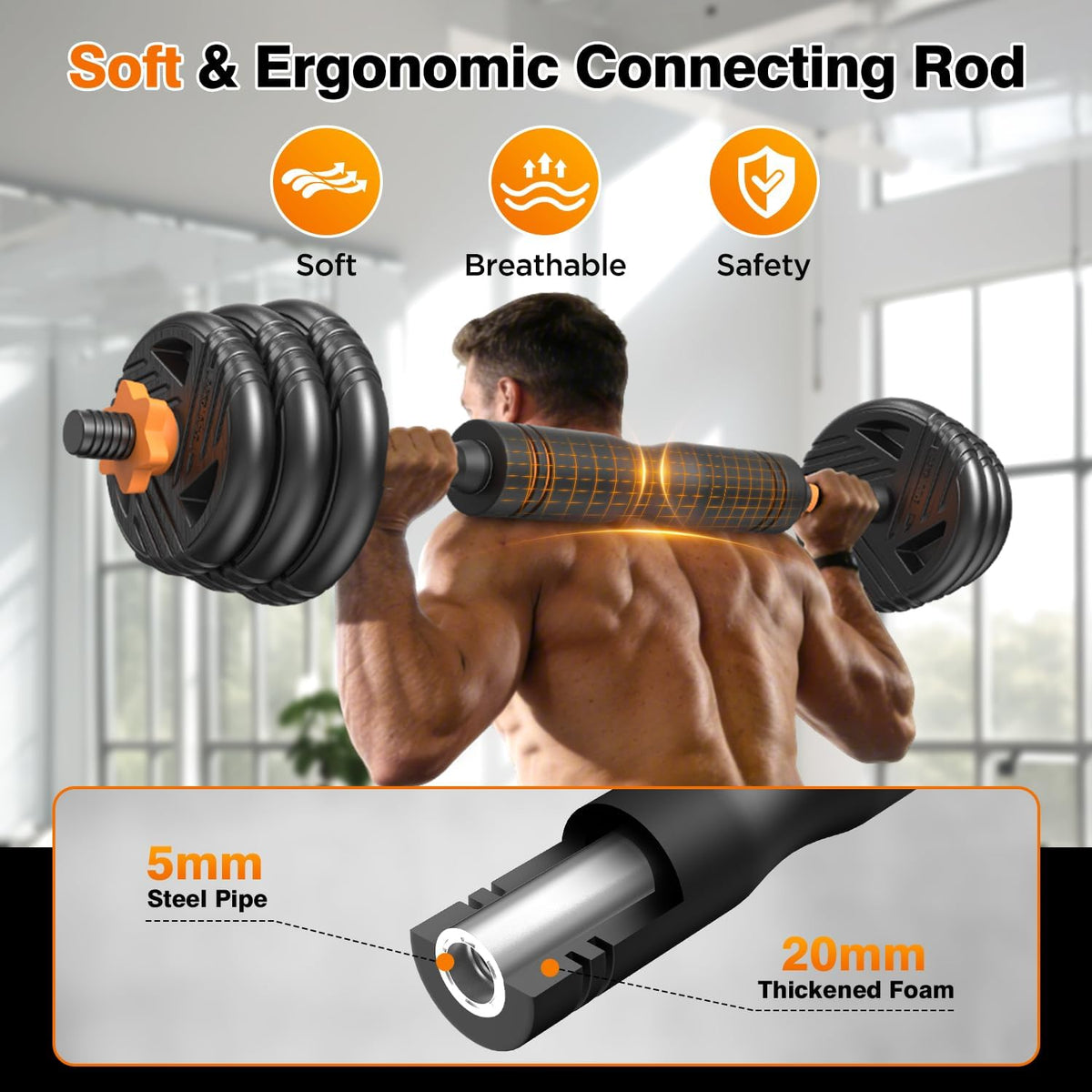 Free Weight Set Adjustable Dumbbell Set with Connector for Home Gym