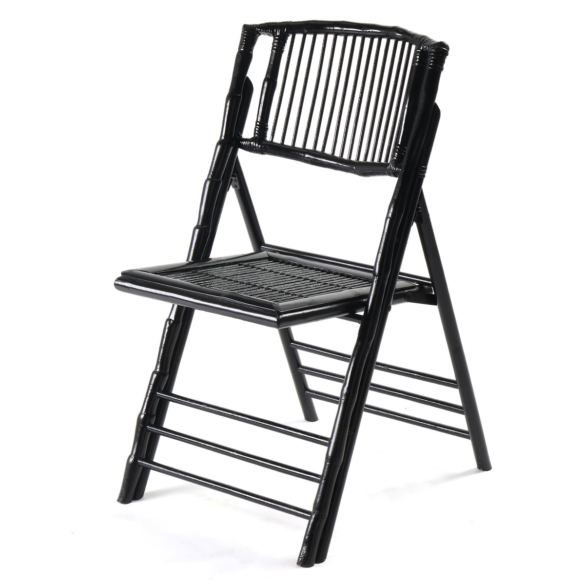 VINGLI Bamboo Folding Chair, Foldable Dining Wood Chairs Comfortable Seat for Outdoor & Indoor, Patio, Porch, Wedding, Party, Event,Brown (2 Pack)