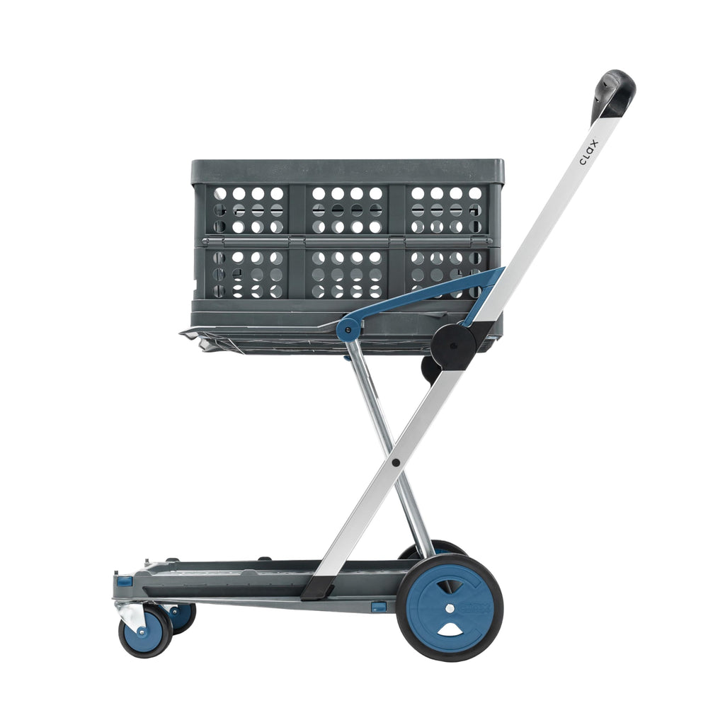 CLAX® The Original | Made in Germany | Multi use Functional Collapsible carts | Mobile Folding Trolley | Shopping cart with Storage Crate | Platform Truck (Green)