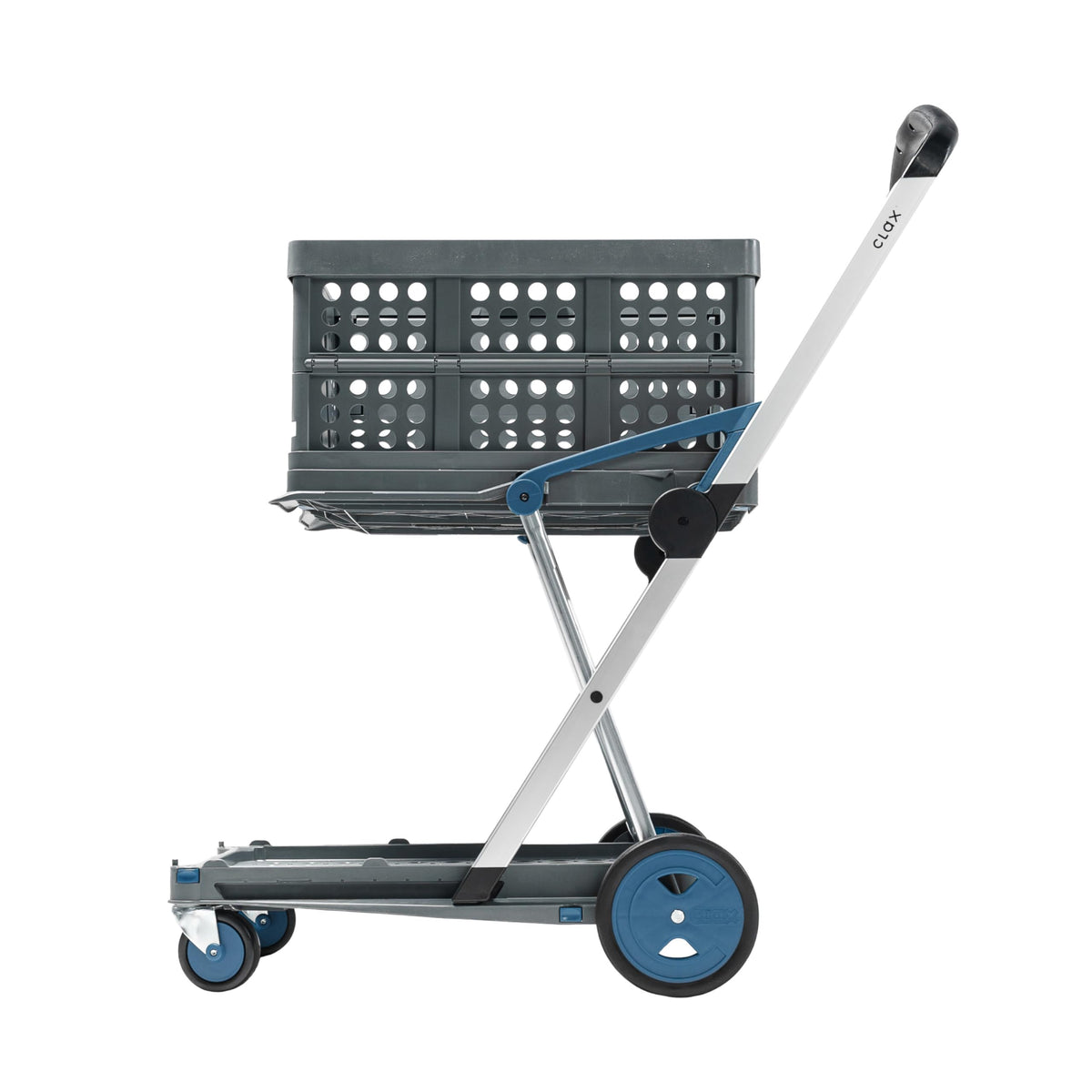 CLAX® The Original | Made in Germany | Multi use Functional Collapsible carts | Mobile Folding Trolley | Shopping cart with Storage Crate | Platform Truck (Green)