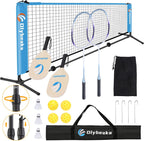 All-in-one Portable Badminton & Pickleball Net Set for Backyard Driveway