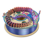 YOUSU 3D Printer Filament Silk PLA Filament Rainbow Color,1.75mm Tri Color PLA Filament 6kg Pack,1kg Spool.