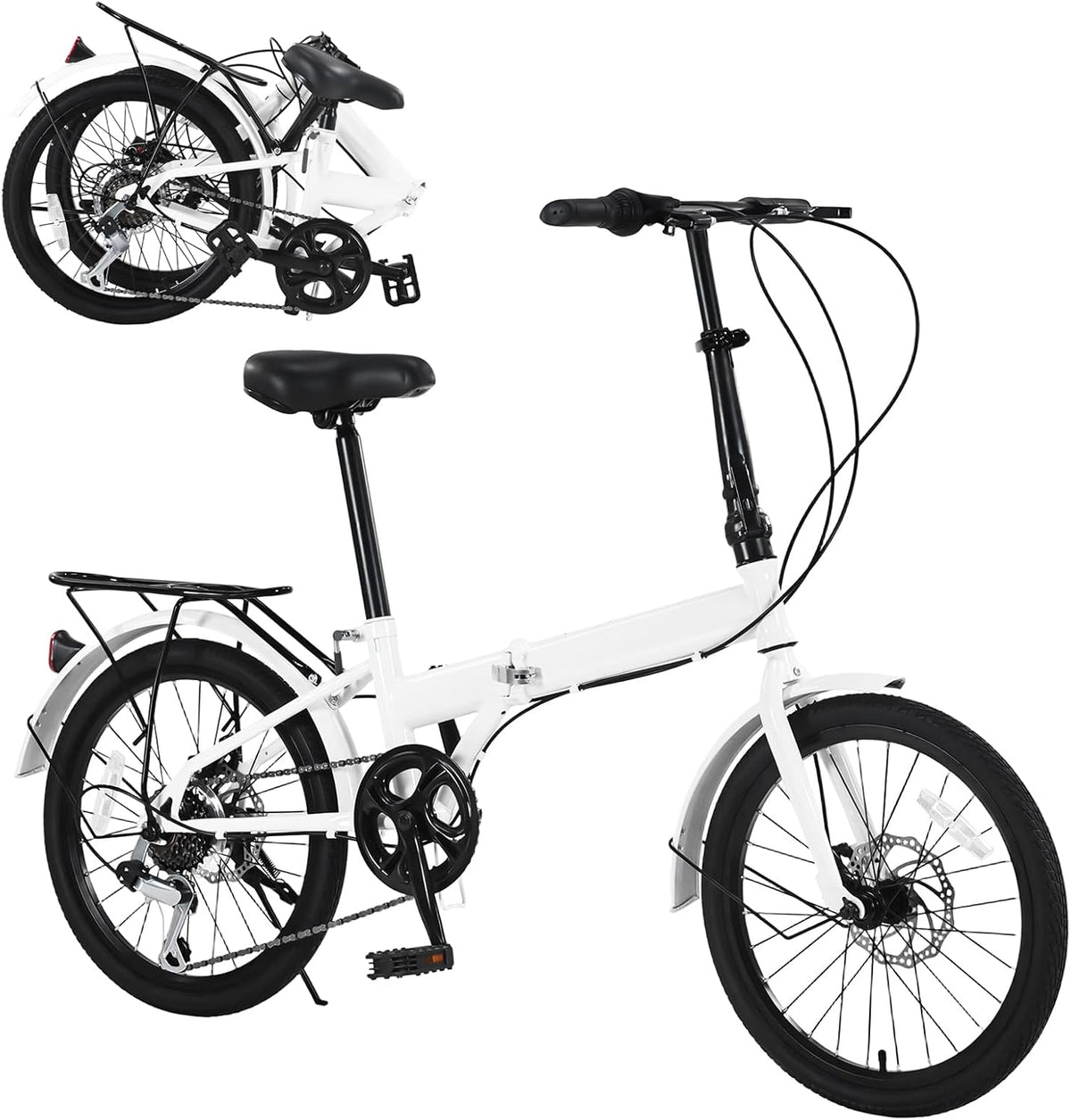 20 Inch Folding Bike for Adults Teenager, 7 Speeds Foldable Bike