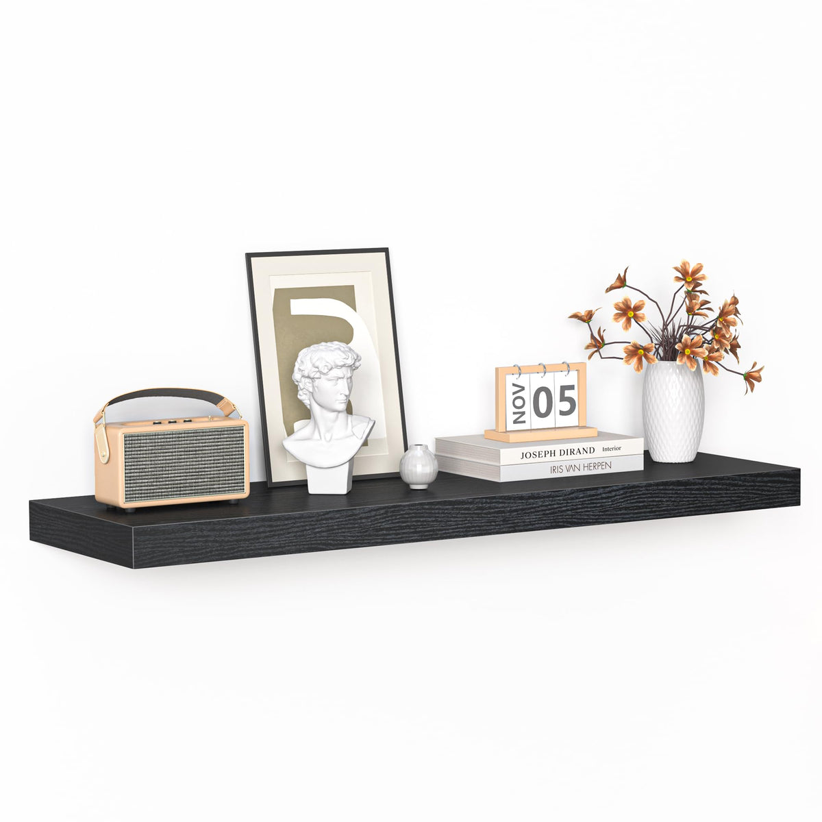 Fun Memories Floating Shelves - 2 Pack 12 Inch Rustic Wooden Wall Shelves - Extra Deeper & Thicker Wall Mounted Storage Shelf for Living Room, Kitchen, Farmhouse - 36" W x 12" D x 1.8" H - Brown