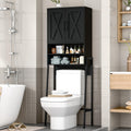 Vabches Metal Frame Over The Toilet Storage Cabinet, Black