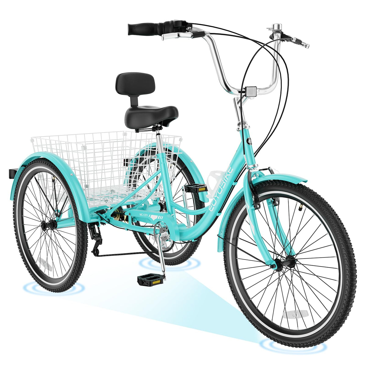 ABORON Adults Tricycle, 3 Wheels Bike for Adult, Tricycle for Adults, Double-Wall Wheel Rims, Tricycle for Women Men Exercise Outdoor Sports