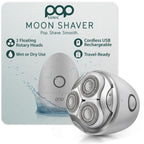 Pop Sonic Moon Shaver – 3-Head Electric Face & Body Shaver – (Rose Gold) – 3 Floating Rotary Heads Trimmer w/Removable Cap – Titanium Blades & Lithium-ion Battery – Razors for Women & Razors for Men