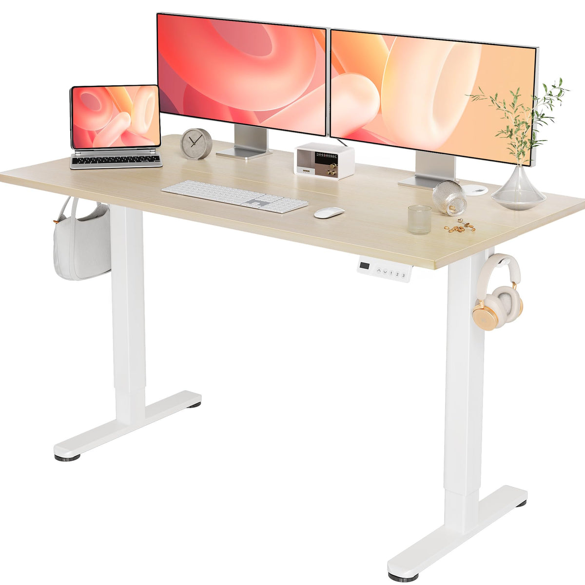 YDN 32 x 19 Inch White Electric Standing Desk