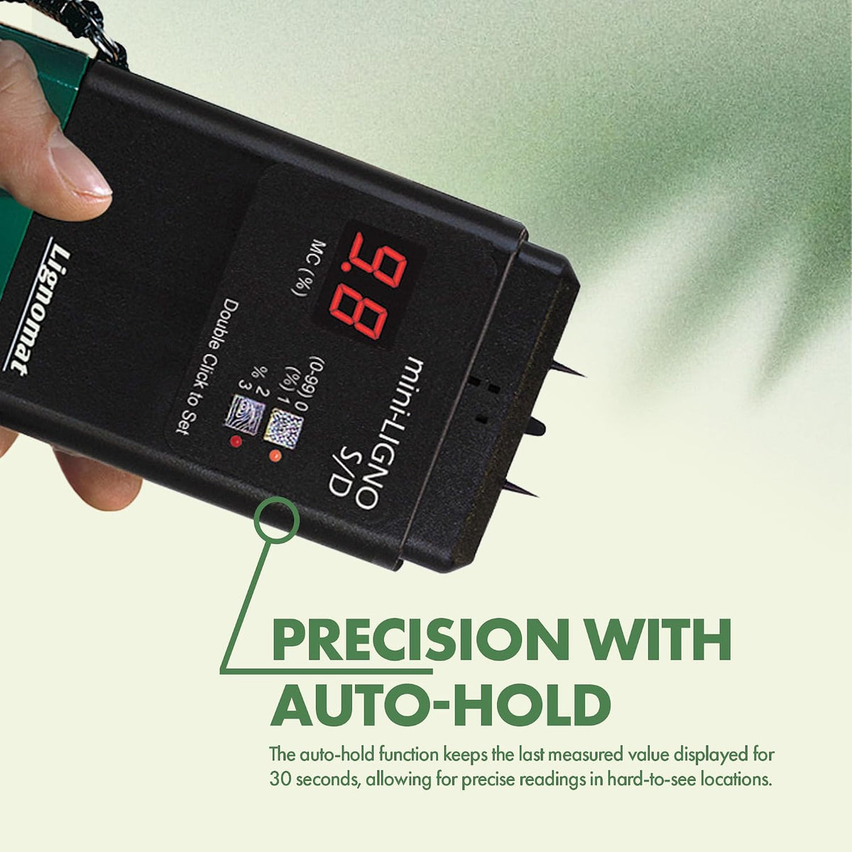 Lignomat Mini-Ligno S/D - Pin Moisture Meter & Tester for Construction, Maintenance, Flooring, Water Damage - Humidity Detection & Moisture Meter for Wood, Wall, Drywall & Firewood