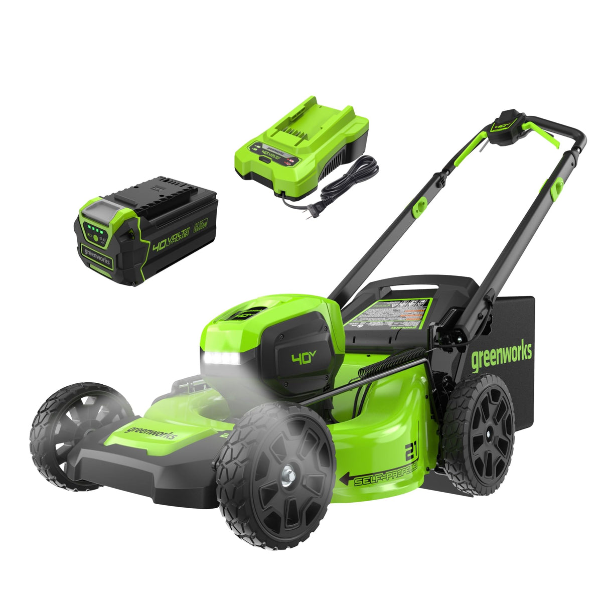 Greenworks 40V 16in Push Lawn Mower, 4.0 Ah Battery and Charger