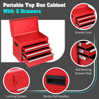 Winado 4-Drawer Rolling Tool Chest, 2-in-1 Large Storage Toolbox, Red