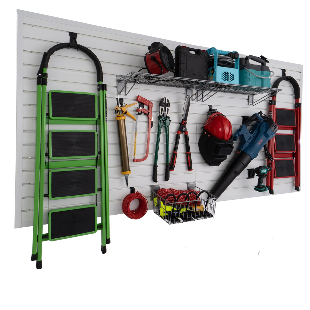 FRAYSCENT Slat Wall Paneling Garage Slat Wall Storage Systems Slatwall Panels Power Tool Organizer Wall Mount, PVC Garage Storage & Organization Products Slate Board (Black, 4ft x 8ft)