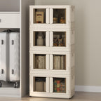 FLEXIMOUNTS 228 QT Stackable Plastic Storage Bins With Lids, Milky White