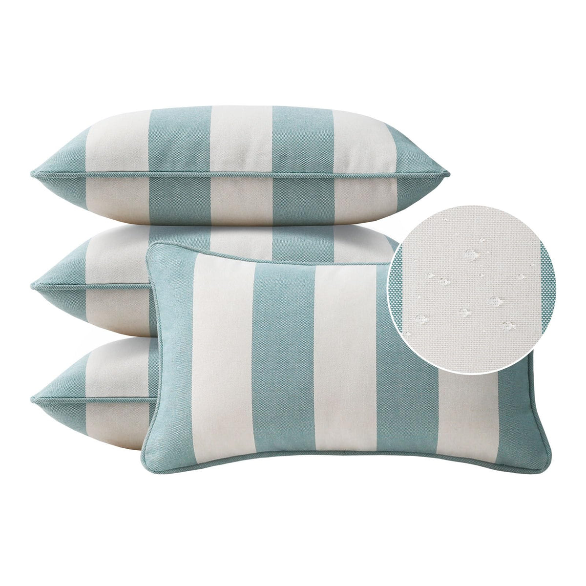Sunbrella Decorative Outdoor Water Repellent Throw Pillows with Inserts, Set of 4, 18" x18" Pillows for Patio, Backyard, Bed, Couch, and Patio Furniture, Specrtum Pebble