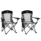 ALPHA CAMP Oversized Fully Padded Camping Chairs with Lumbar Support