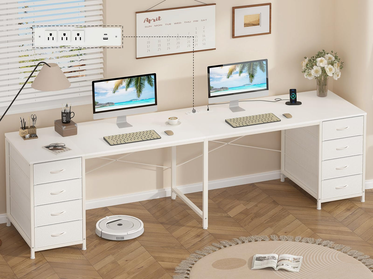 50 Inch Computer Desk with 8 Drawers for Home Office, Bedroom, Living Room