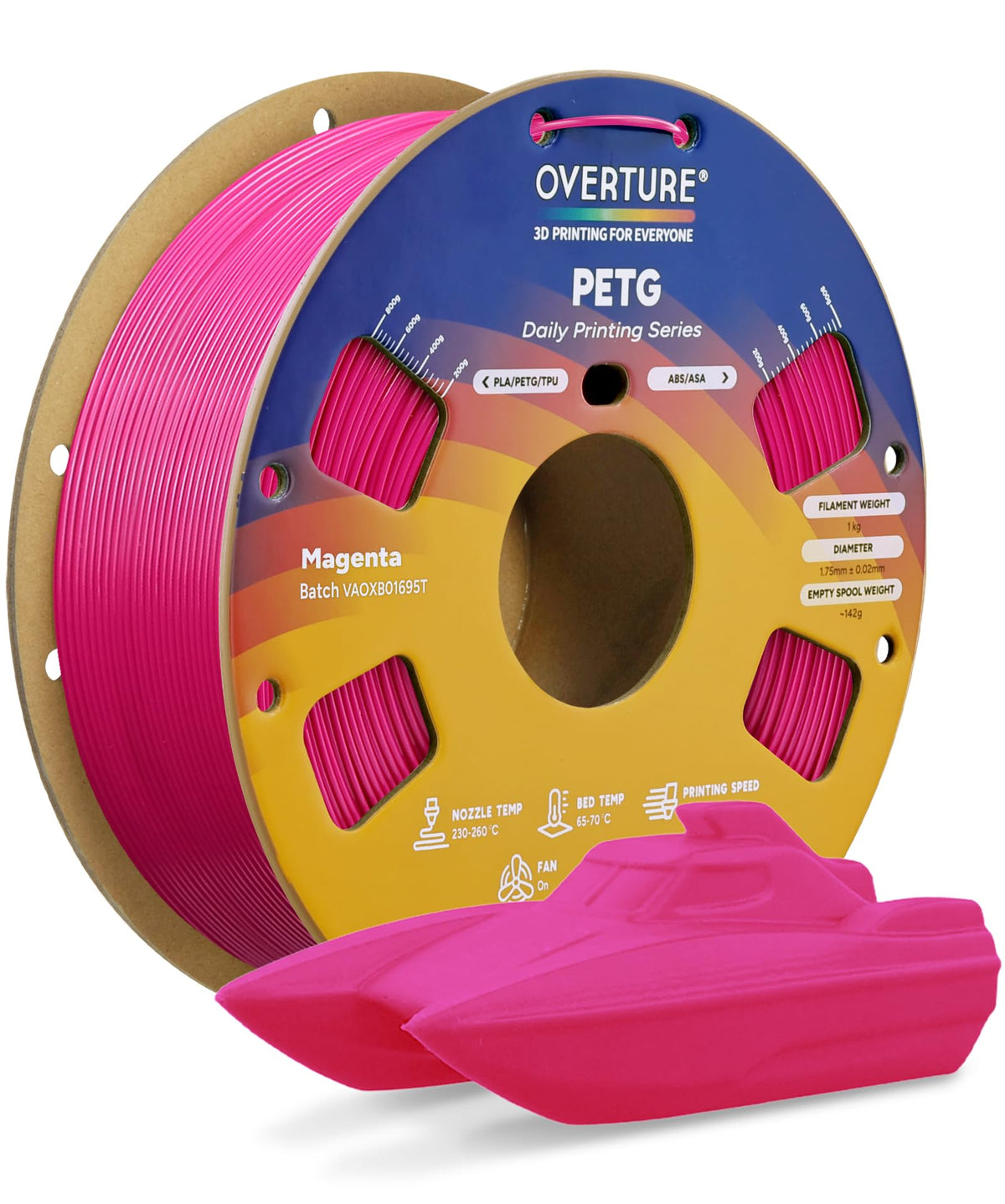 OVERTURE 10KG Bundle High Speed PETG Filament 1.75mm, 3D Printer Filament