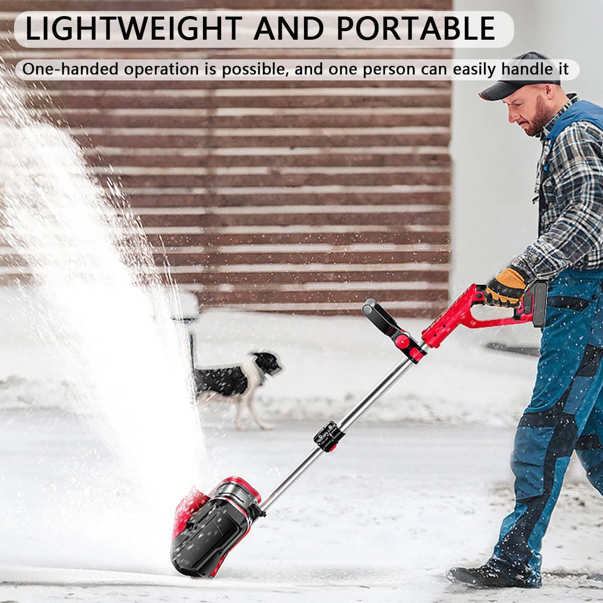 Cordless Electric Snow Shovel - 12.6 Inch, 4Ah Battery Powered Snow Thrower with Adjustable Front Handle - 2200 RPM for Patio, Deck, Driveway