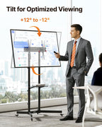 Heavy-Duty Rolling TV Stand for 32-85" TVs, 187 lbs