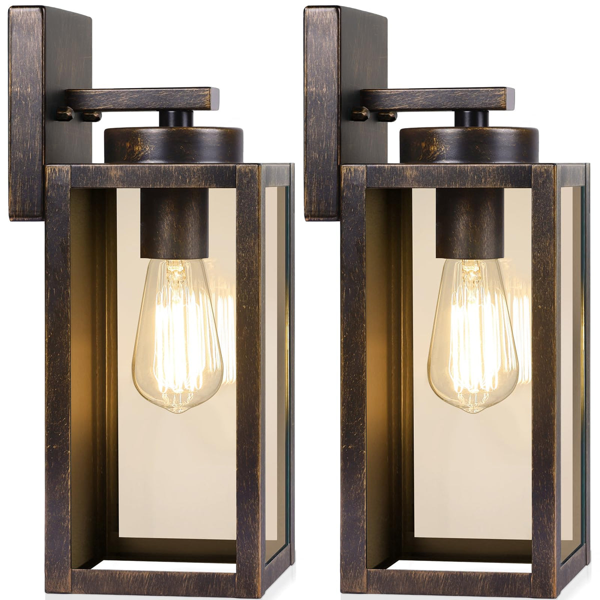 BesLowe 23.9" Extra Large Size Outdoor Wall Light Fixture, Exterior Lighting Fixture Porch Sconce Wall Mounted, Waterproof Outdoor Wall Lantern, Outside Light for House Patio Front Door Garage, Black