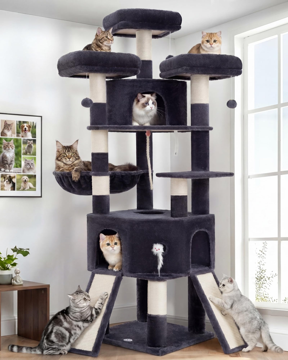 Cat Tree, 81.1" Tall Heavy Duty Cat Tower for Large Cats VCT032W