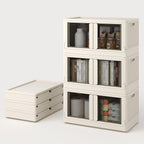 FLEXIMOUNTS 228 QT Stackable Plastic Storage Bins With Lids, Milky White