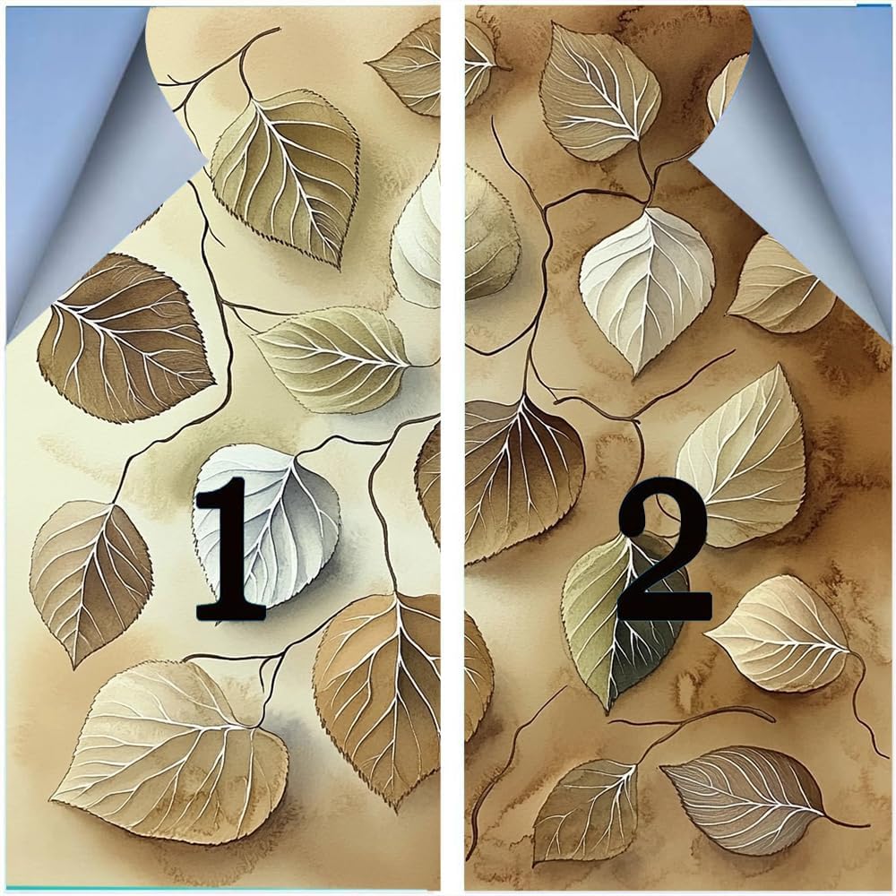 Leaf Textures Stained Glass Window Film 31.5Wx47.2L inch x 2pcs