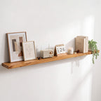 Live Edge Elm Floating Shelves - 24 In Rustic Solid Wood Shelves with Heavy-Duty Invisible Bracket, Wall-Mounted Wooden Shelf for Living Room, Bathroom, Kitchen Storage & Display, Set of 2, Natural
