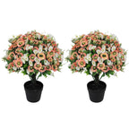 24" Artificial Cypress Ball Plants Outdoor, Fall Topiary Trees