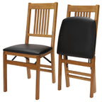 Stakmore True Mission Solid Foldable Wood Dining Chairs, Fruitwood, 2 Pack