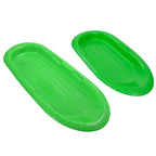Superio Toboggan Snow Sleds for Kids and Adults, 2 Pack Heavy Duty Plastic Sliders with Handles and Hole for Pull Ropes- Kid and Adult Winter Fun