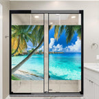 Beautiful Ocean Scenery Window Privacy Film 31.5Wx55.1L inch x 2pcs