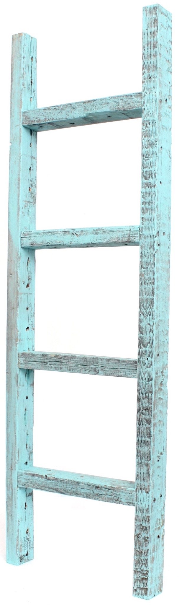 BARNWOODUSA 5 FT Decorative Ladder, Reclaimed Wood Ladder - Smoky Black