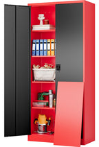 SISESOL 75" Tall Metal Storage Cabinet with Wheels,Rolling Garage Storage Cabinet with Lock,Black Metal Cabinets with Wheels and Shelves,Deep Heavy Duty Tool Locker for Garage,Home,Office,Shop