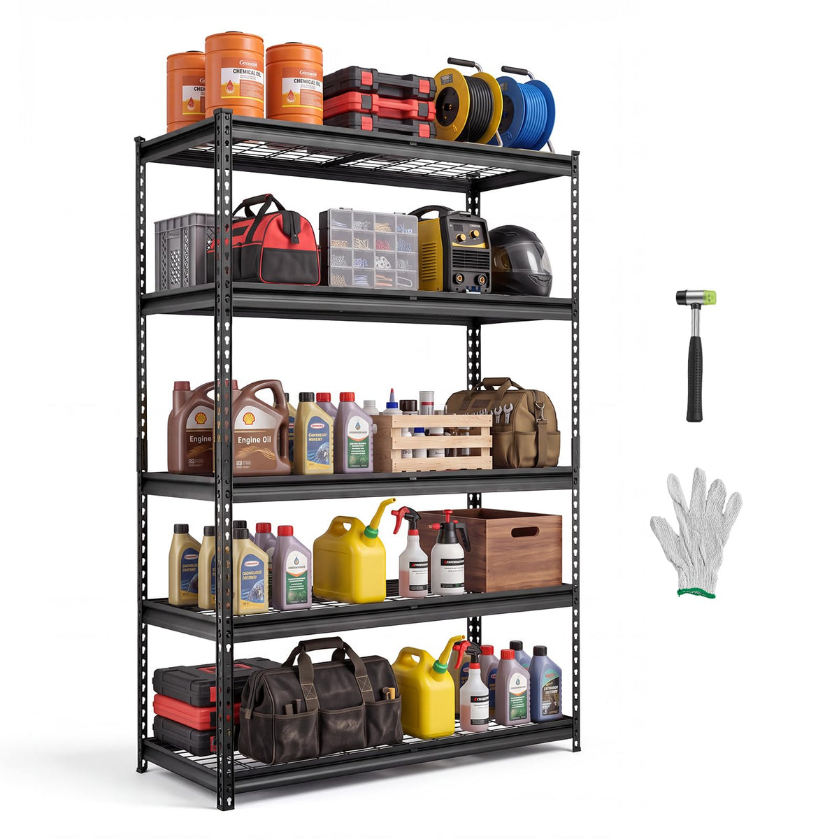 VEVOR Storage Shelves, 3000 lbs, 5 Tier, 24 x 48 x 72 inch Metal Rack Set