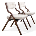 HOMEFUN Folding Chairs with Cushion, Folding Dining Chairs, 2 Pack