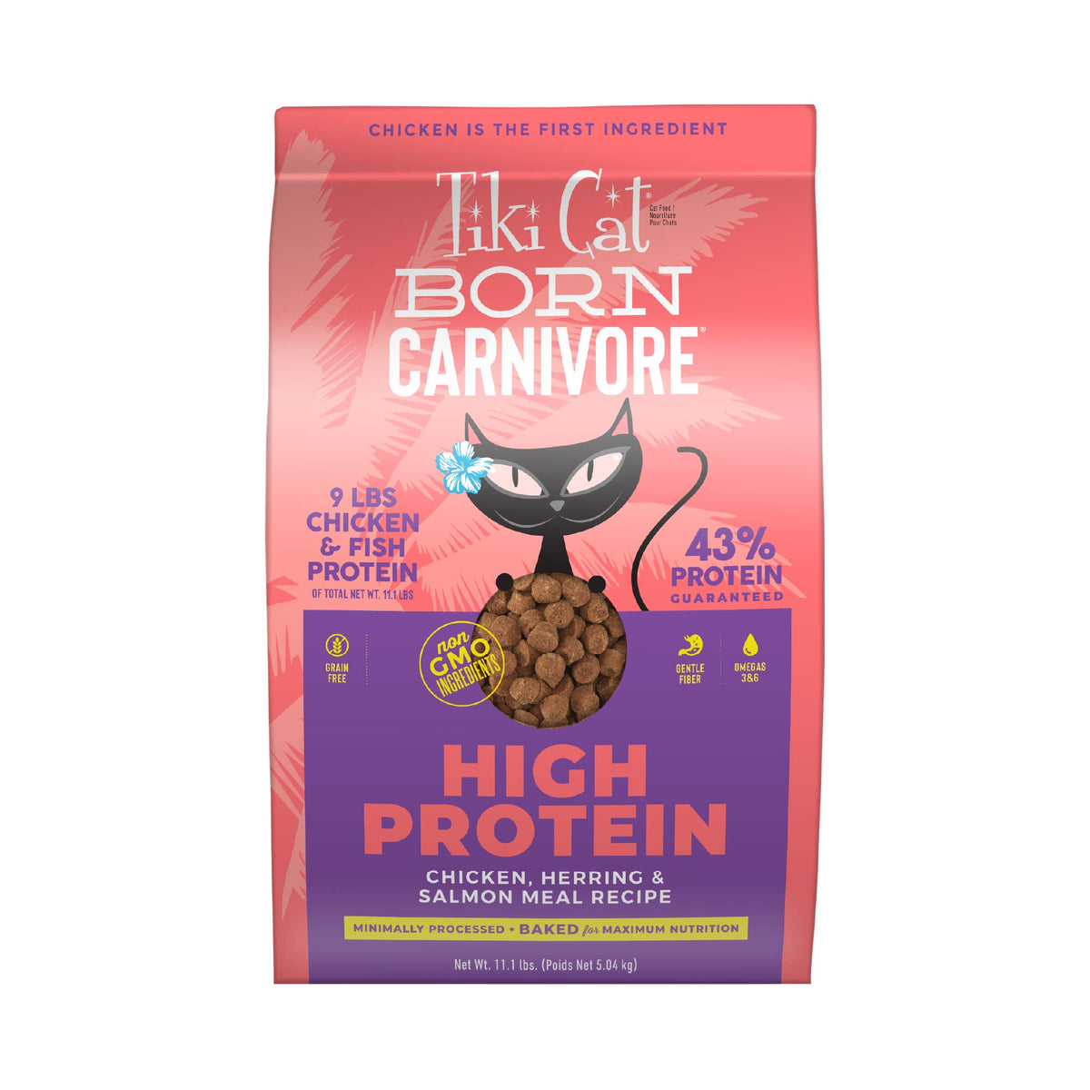 Tiki Cat Born Carnivore Dry Cat Food, Deboned Chicken & Egg, 11.1 lb Bag