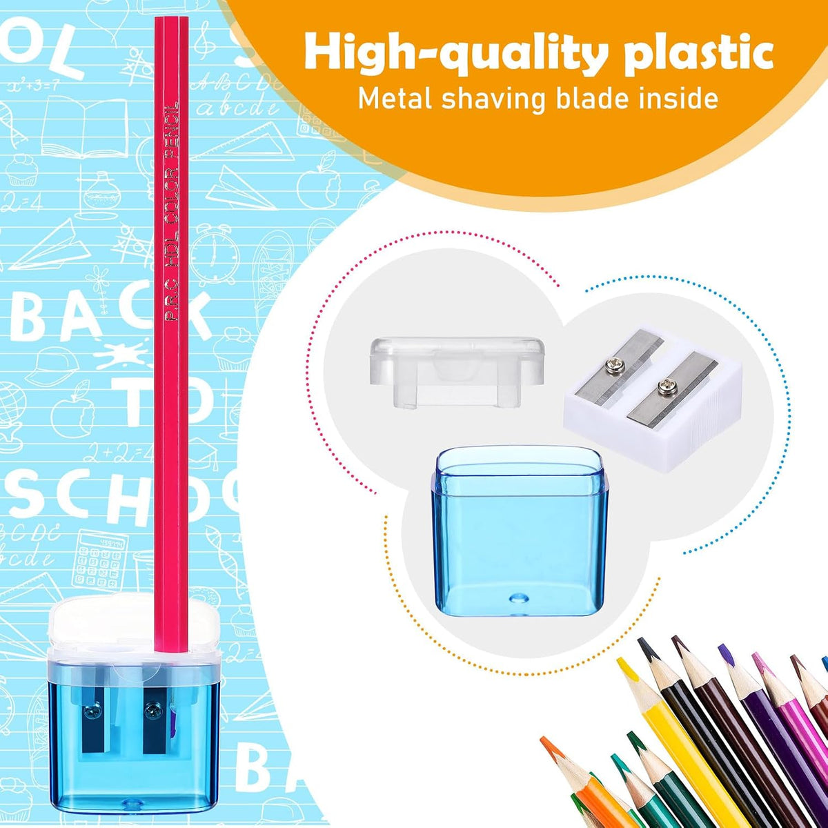 Teling 660 Pcs Manual Pencil Sharpeners Bulk Dual Holes Handheld