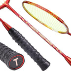 2 Player Graphite Badminton Racket Set - Including 1 Badminton Bag/1 Rackets/2 Feather Shuttlecocks/12