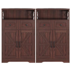 Farmhouse Storage Cabinet with Drawers, Small Kitchen Pantry Cabinet, White