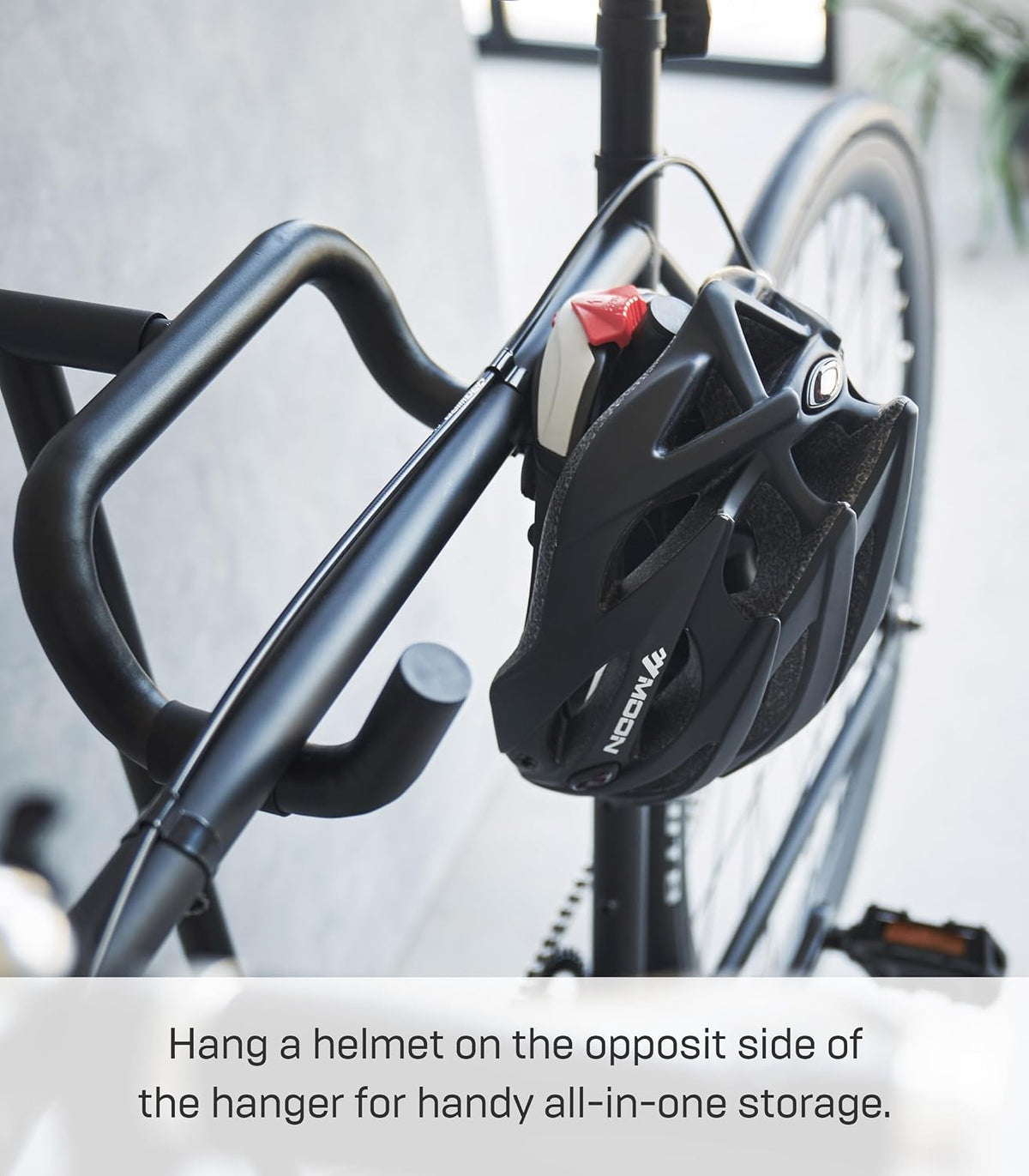 Yamazaki Home Adjustable Bicycle Stand, Anti-Slip Indoor Bike Rack, Black